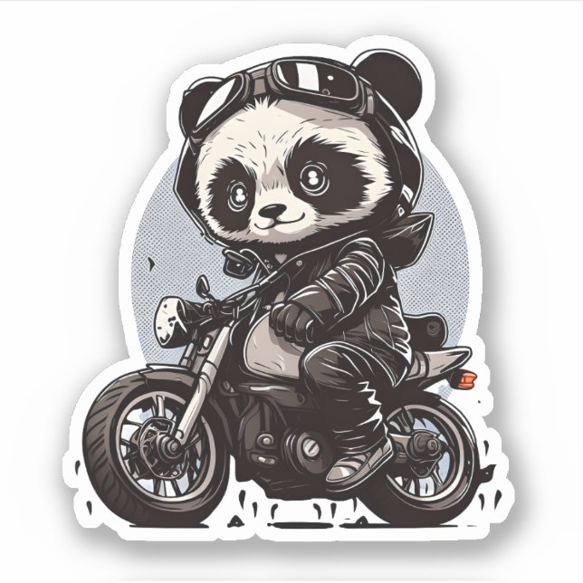 Sticker pour panda super cool (Devant)