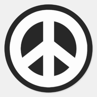 Sticker pour panneau de Paix - Blanc sur Noir