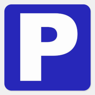Sticker pour panneau de stationnement bleu et blan
