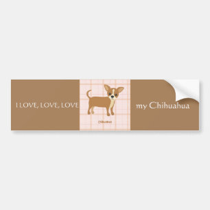 Sticker pour pare-chocs Love Chihuahua