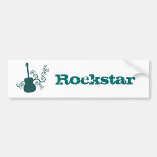 Sticker pour pare-chocs Rockstar Guitar, Turquoise