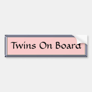 Sticker pour pare-chocs rose Twins à bord par Hea