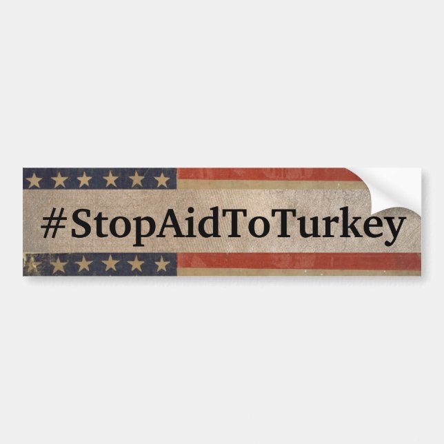 Sticker pour pare-chocs #StopAidToTurkey (Devant)