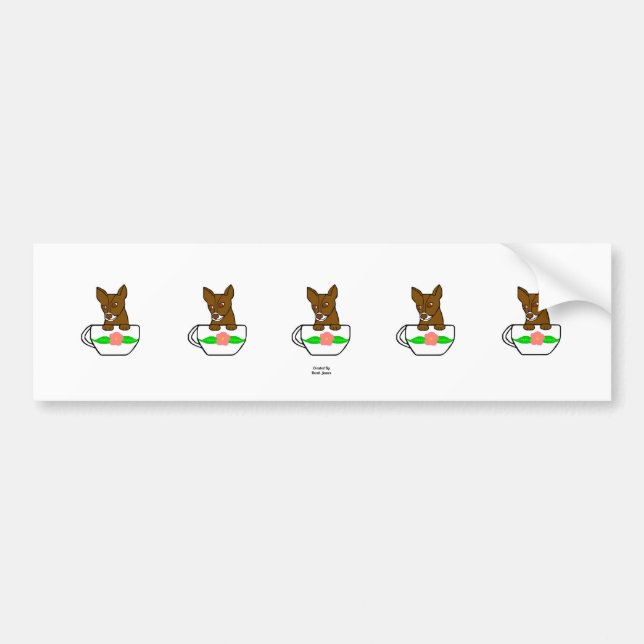 Sticker pour pare-chocs Teacup Chihuahua (Devant)