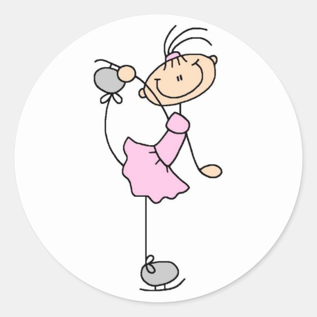 Sticker Pour Patineuse De Glace Rose (Devant)
