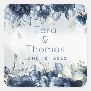 Sticker pour petit Carré Mariage Rose en cascade