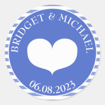 Sticker pour phoque bleu marine de mariage personn