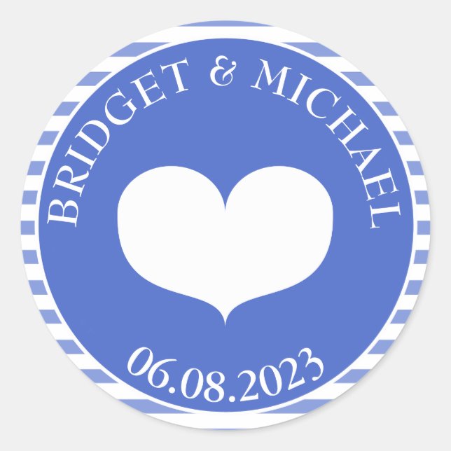 Sticker pour phoque bleu marine de mariage personn (Devant)