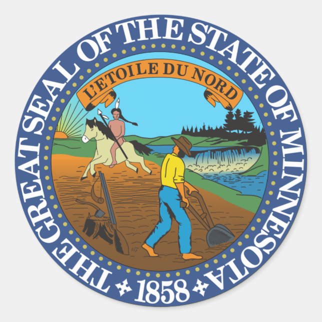 Sticker pour phoque d'état du Minnesota (Devant)