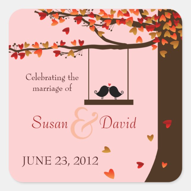 Sticker pour phoque en chêne d'arbre Inséparables  (Devant)