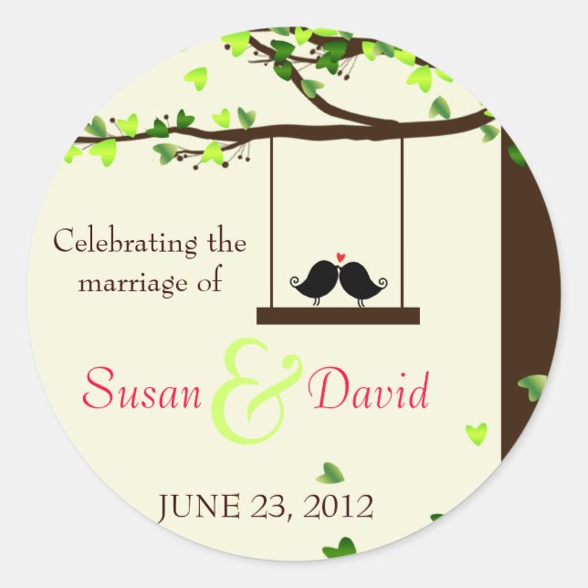 Sticker pour phoque en chêne d'arbre Inséparables  (Devant)