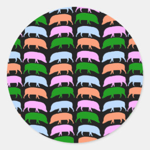 Sticker pour porcs multicolores