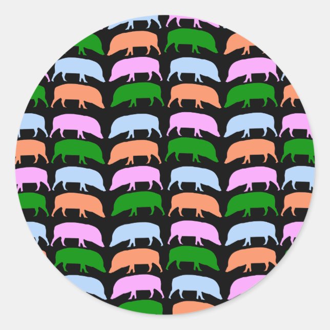 Sticker pour porcs multicolores (Devant)
