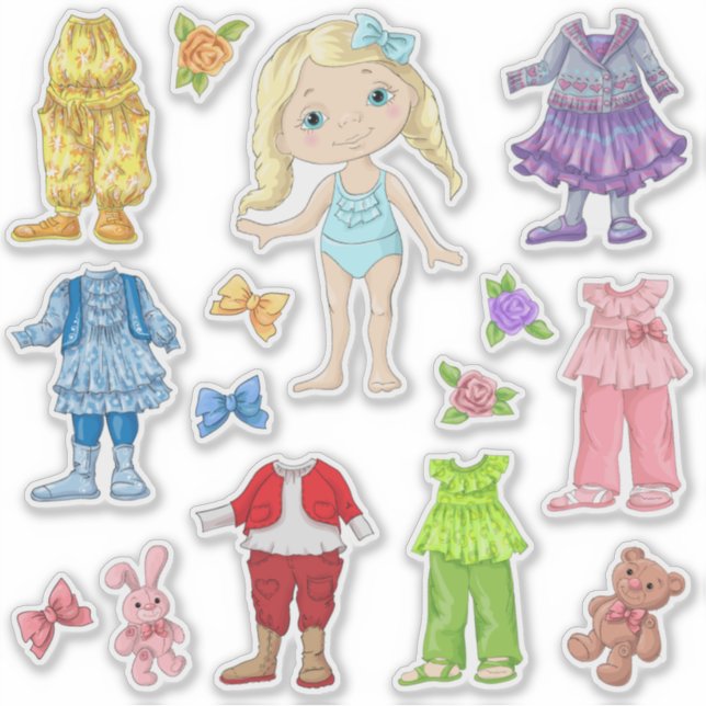Sticker pour poupée-robe-A-Blonde (Devant)