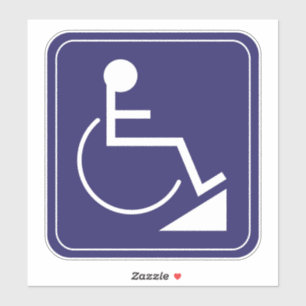 Sticker pour rampe en fauteuil roulant bleu désact