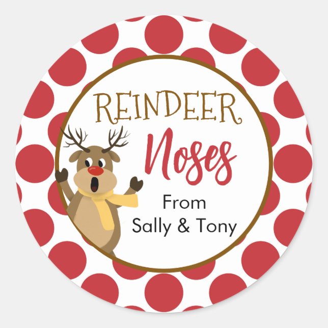 Sticker pour sac à traiter du nez de rennes - Noël (Devant)