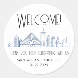 Sticker pour sac de bienvenue Mariage de Boston
