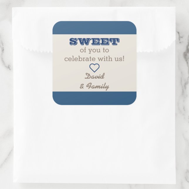 Sticker pour sac de traitement doux bleu et argent (Sac)