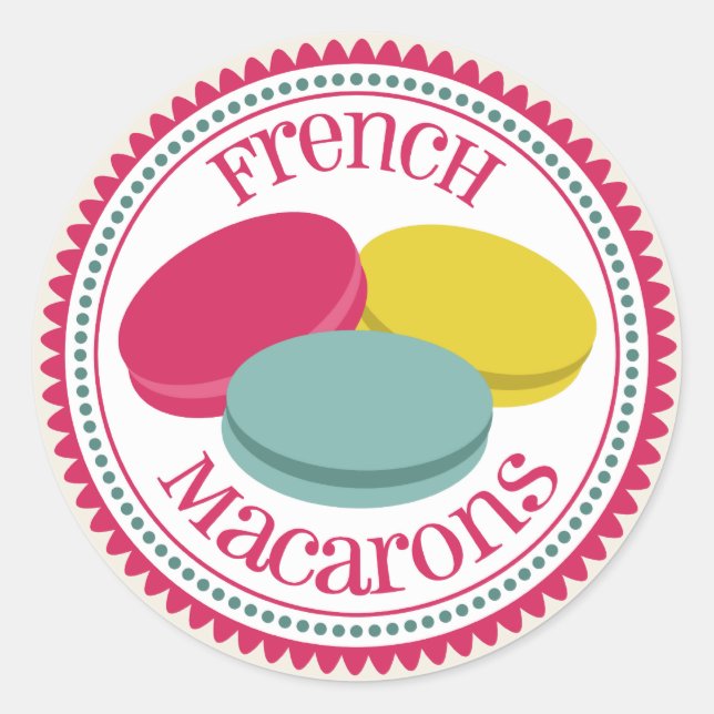 Sticker pour sceau d'enveloppe Macarons français (Devant)