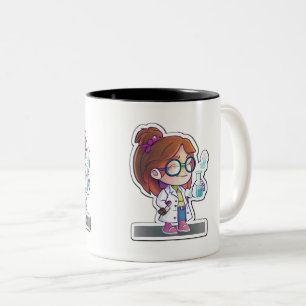 Sticker pour scientifique fille Mug à deux tons, 1
