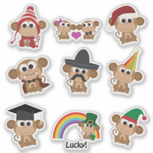 Sticker pour singes mignons