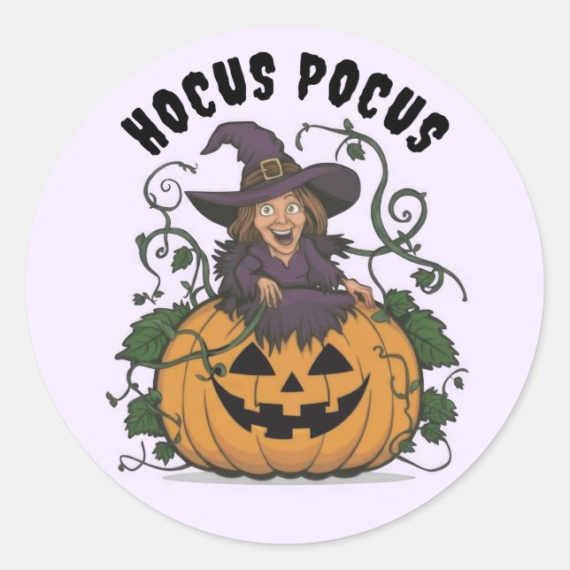 Sticker pour sorcière Halloween drôle (Devant)