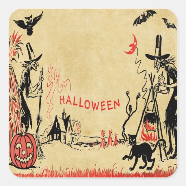 Sticker pour sorcières d'Halloween (Devant)