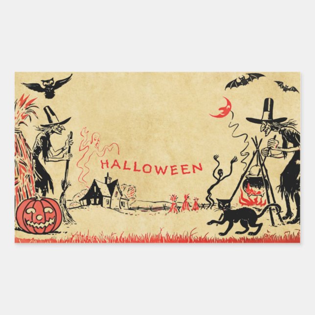 Sticker pour sorcières d'Halloween (Devant)