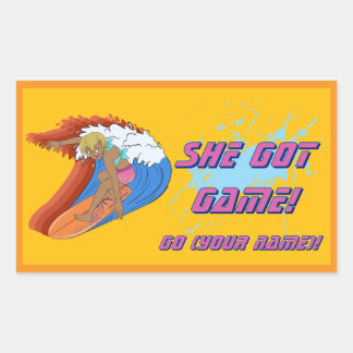 Sticker pour surfer féminin personnalisé