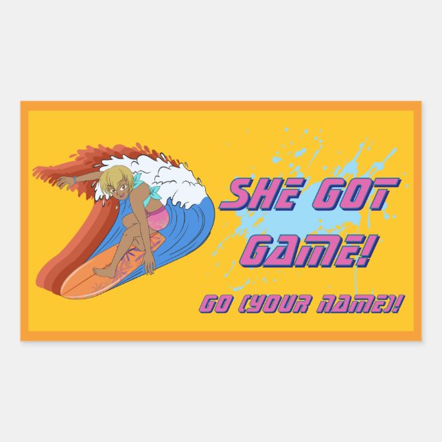 Sticker pour surfer féminin personnalisé (Devant)