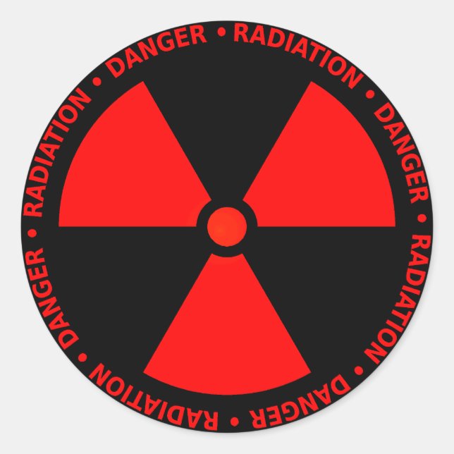 Sticker pour symbole de rayonnement rouge (Devant)