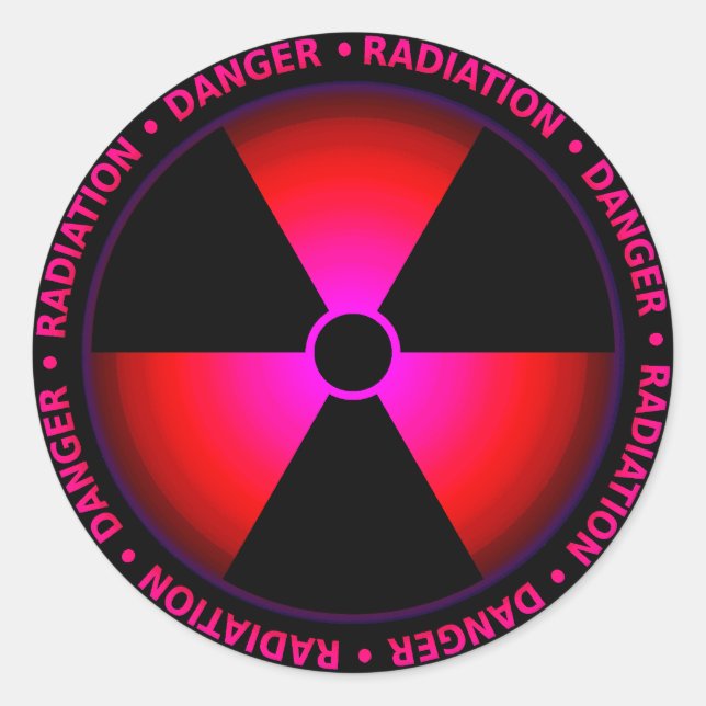 Sticker pour symbole de rayonnement rouge (Devant)