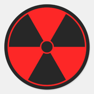 Sticker pour symbole de rayonnement rouge