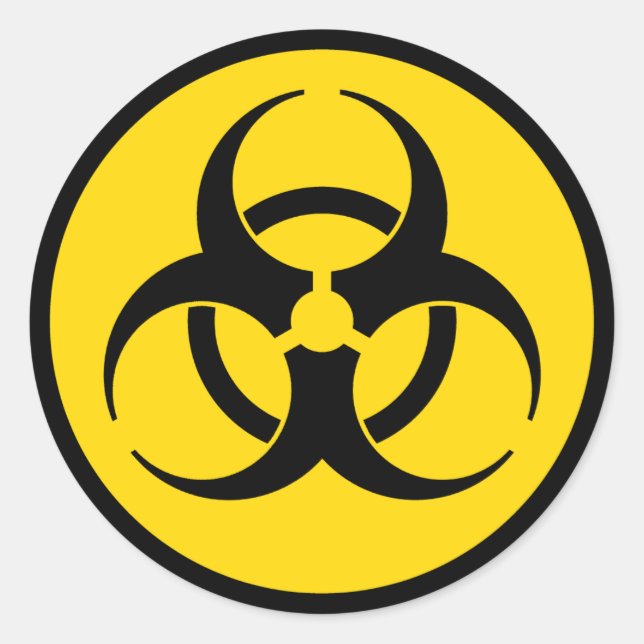 Sticker pour symbole de risque biologique jaune (Devant)