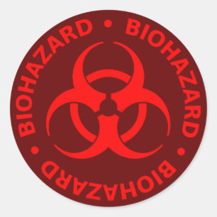 Sticker pour symbole de risque biologique rouge