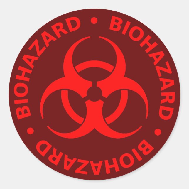 Sticker pour symbole de risque biologique rouge (Devant)