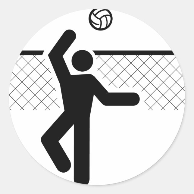 Sticker pour Symbole de volleyball (Devant)