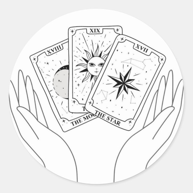 Sticker pour Tarot Lune, Soleil et Star (Devant)