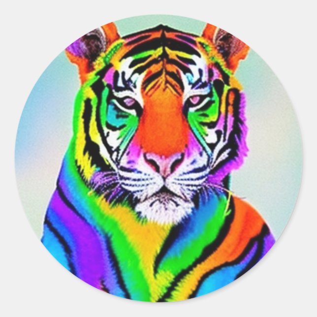 Sticker pour tigre arc-en-ciel (Devant)