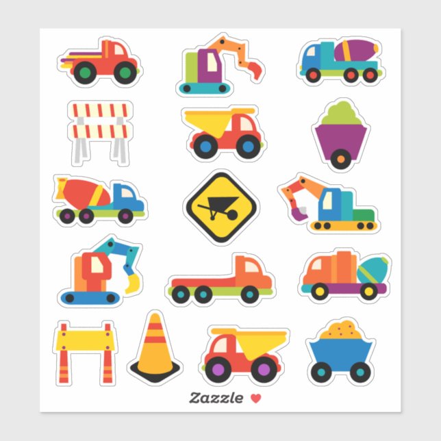 Sticker pour véhicules de construction pour enfant (Feuille)