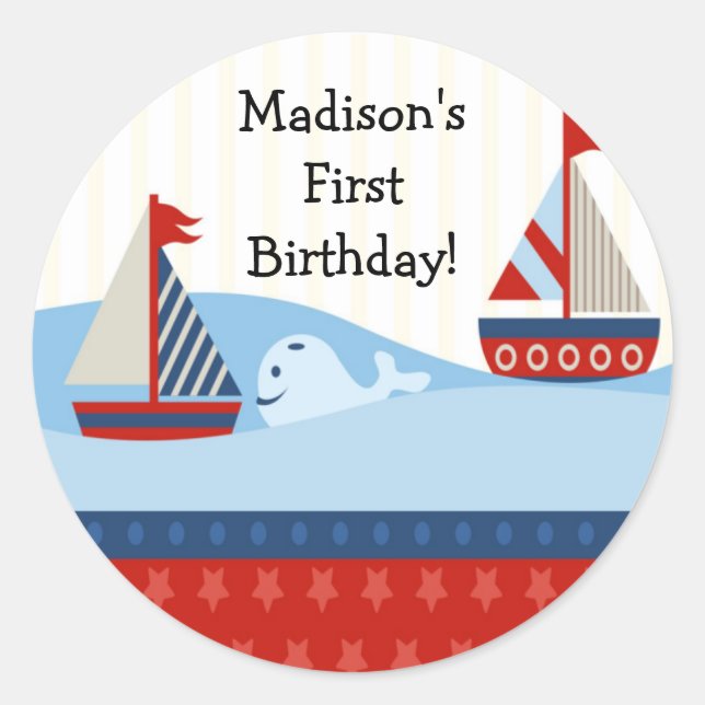 Sticker pour voilier premier anniversaire (Devant)
