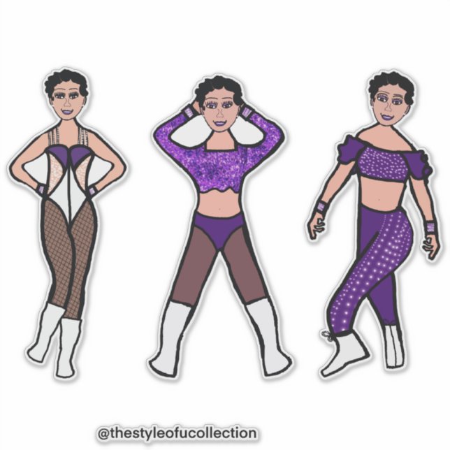 Sticker pourpre #2 pour danseur à trois styles (Devant)