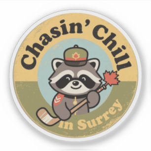 Sticker Poursuivre Chill Surrey avec un Mountie au raton l