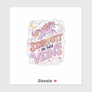 Sticker Poussière d'étoile de licorne dans mes veines conc