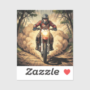 Sticker Poussière et détermination Motocross à plein régim