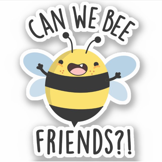 Sticker Pouvons-nous être amis amusant jeu de mots (Devant)