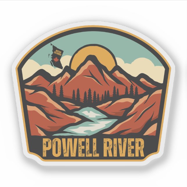 Sticker Powell River, Colombie-Britannique (Devant)