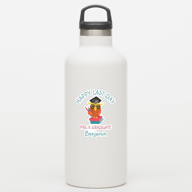 Sticker Pré-K Graduate 2022 Owl Graduate Happy Dernier Day (Gourde)