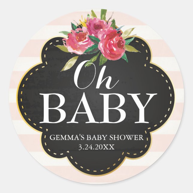 Sticker préféré à la fête Baby shower - Stripes (Devant)