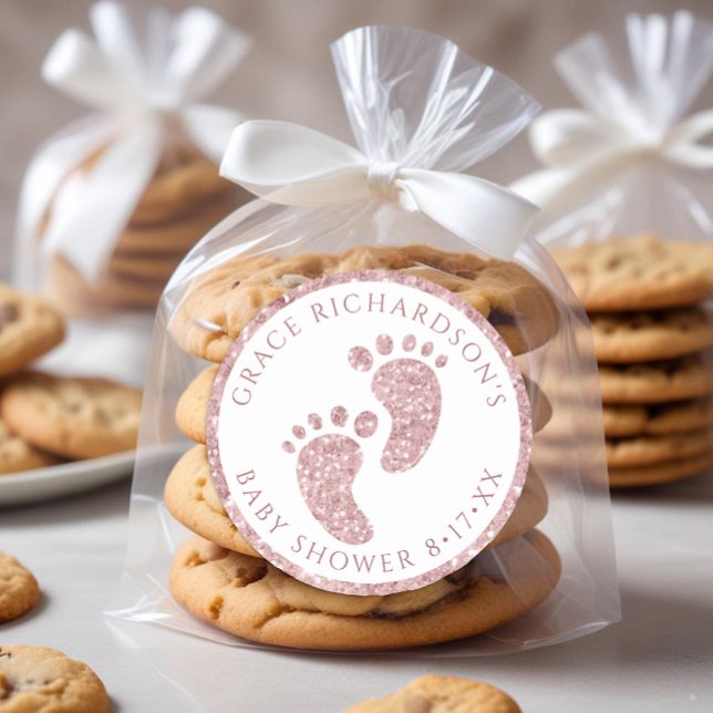 Sticker préféré Baby shower Parties scintillant ro (Pink Glitter Baby Shower Favor)